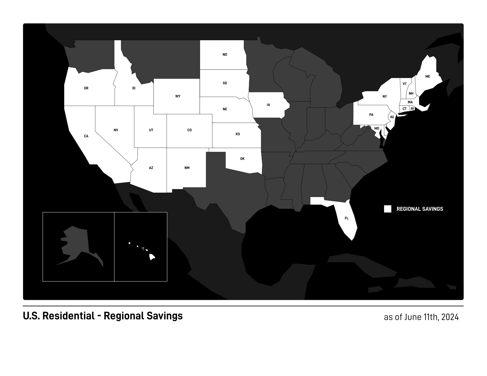 SpaceX unveiled a map showing the US states that qualify for a discount